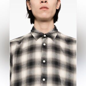 Vince Black and White Plaid Casual Button Down Shirt